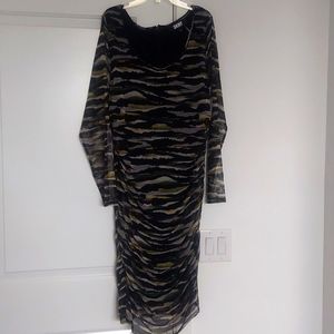 DKNY Long Sleeve Scoop Neck Dress